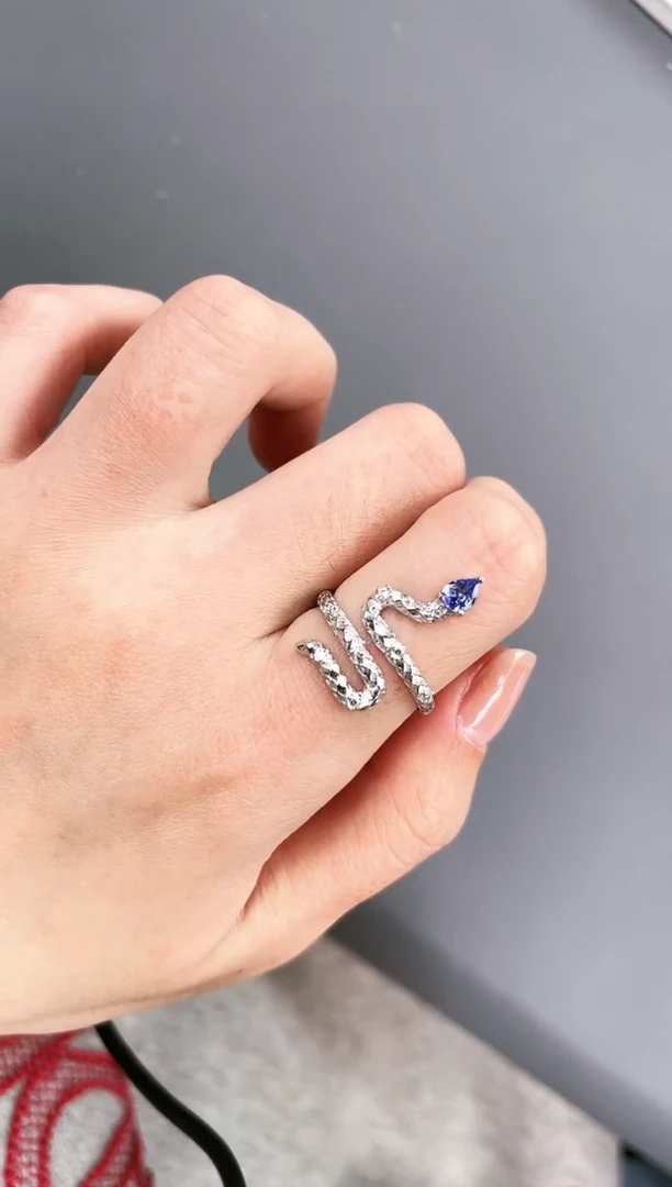 【闪购商品】坦桑石戒指银S925镶嵌h002