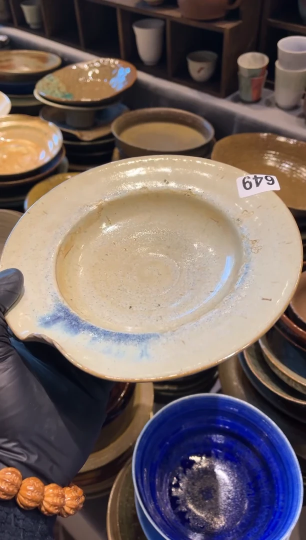 【闪购商品】瓷片649，窑变蓝平沿盘
