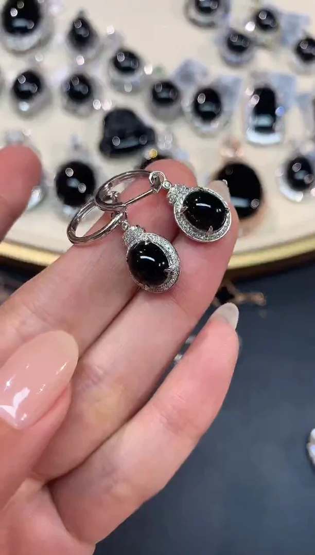 【闪购商品】翡翠耳饰18K金镶嵌A410|5980