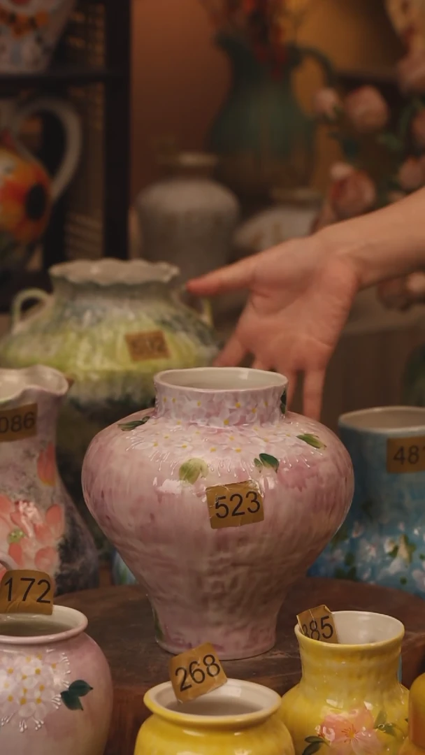 陶瓷523景德镇设计师手作花器摆件侘寂风