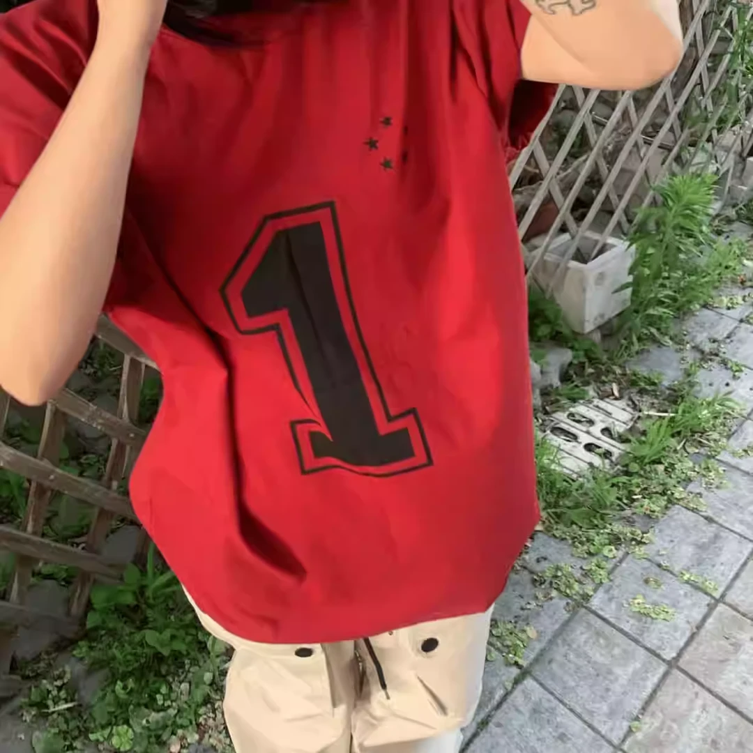 夏季百搭纯棉短袖小众ins风显白宽松T恤休息简约字母印花男女同款