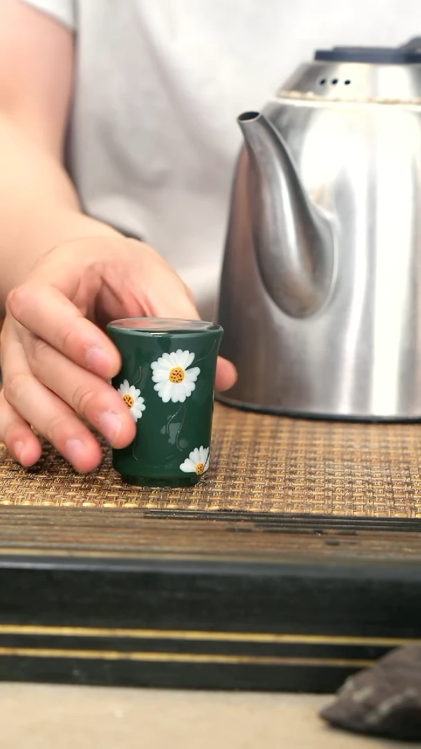 茶壶紫砂12《雏菊闻香杯》民国绿