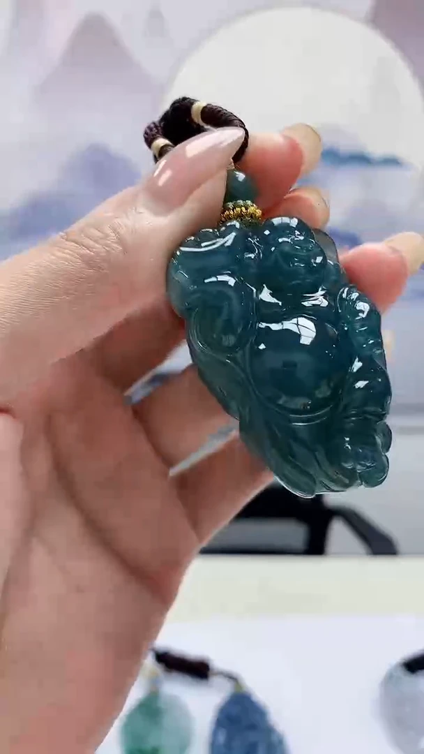 未镶嵌定制翡翠5028MM-毛货挂件74