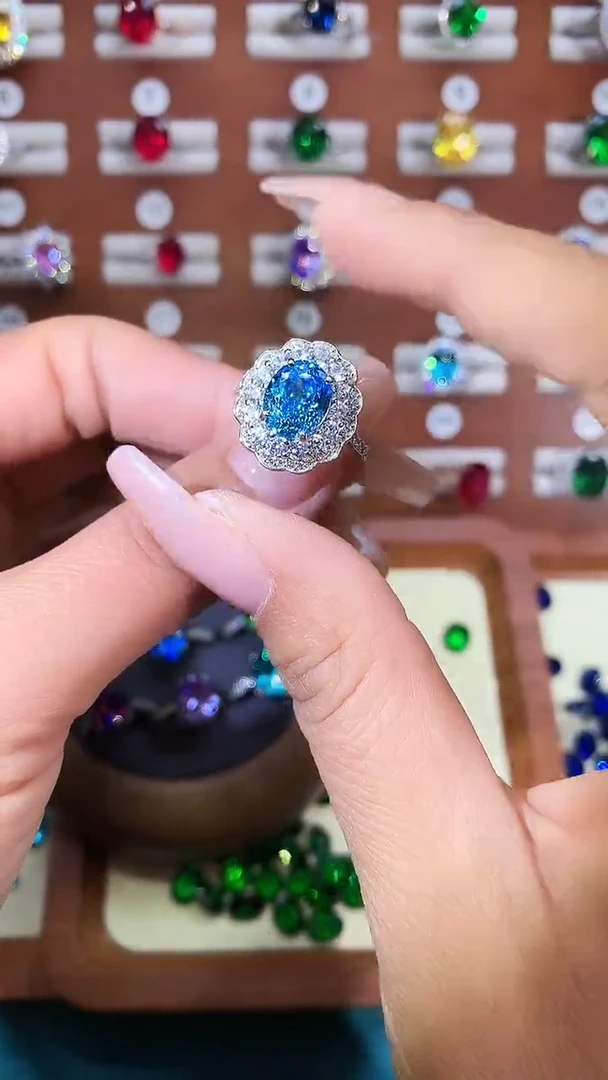 无925银海蓝色戒指810