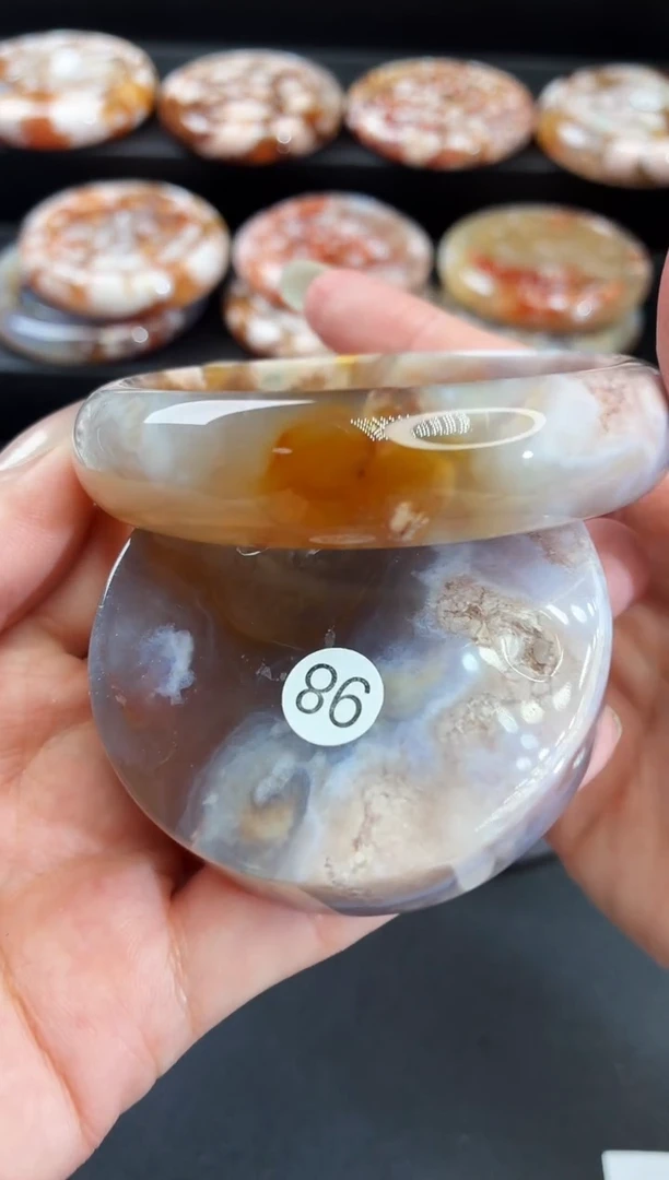 手镯玛瑙/玉髓未镶嵌石英质玉58圈57/58带(赠送镯心)