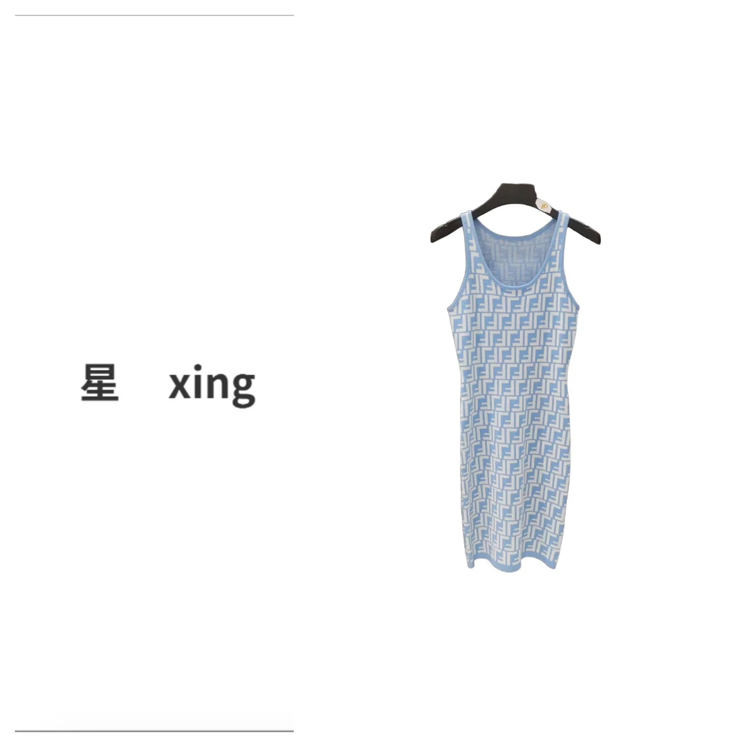 065 F夏装新款中长款收腰无袖针织连衣裙（Q）56050
