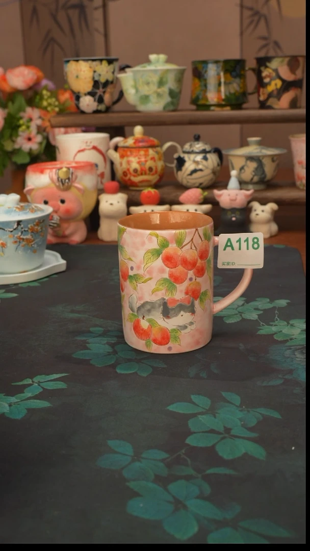 百万  荔枝猫猫马克杯118