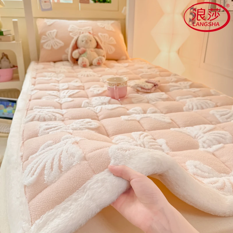 浪莎2025秋冬新款阳离子提花床垫床褥子加厚床单床盖保护套软褥子