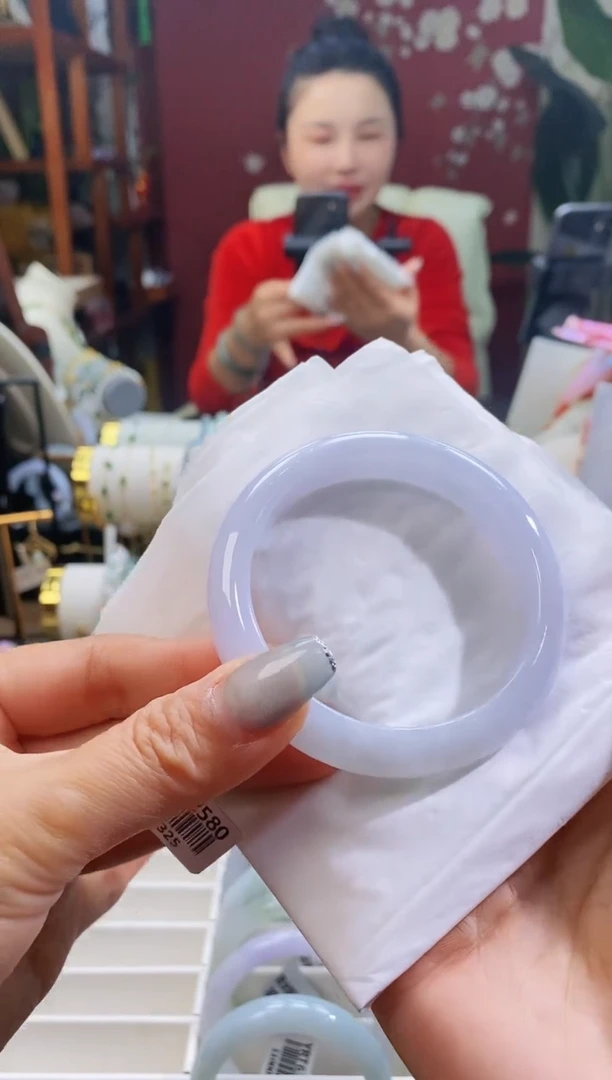 【闪购商品】翡翠手镯未镶嵌96淡春彩5455/12.0*8.0