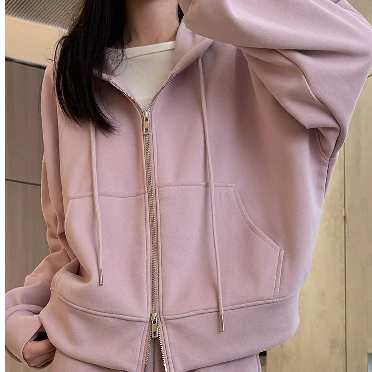连帽卫衣女秋冬韩版宽松显瘦运动春秋长袖外穿拉链卫衣