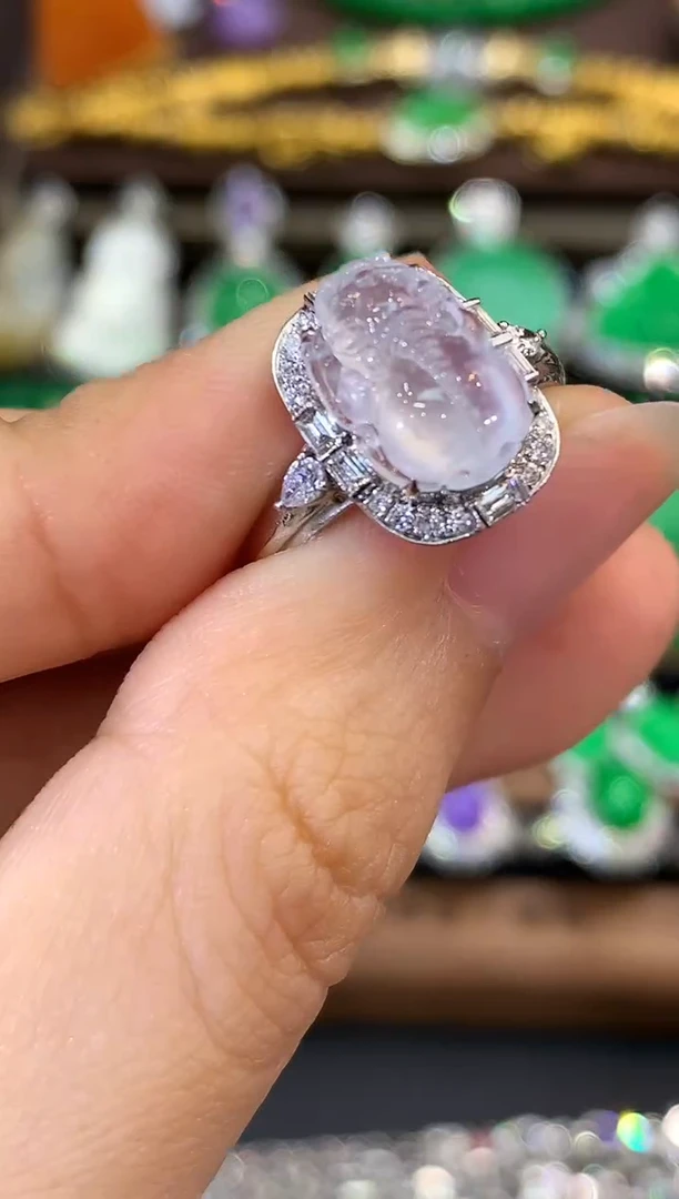 18K金镶嵌戒指翡翠C80