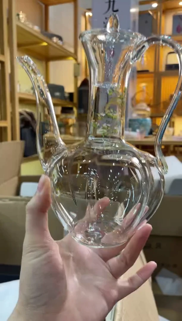 手工艺品玻璃贵妃壶梨花白燕宋执壶二代