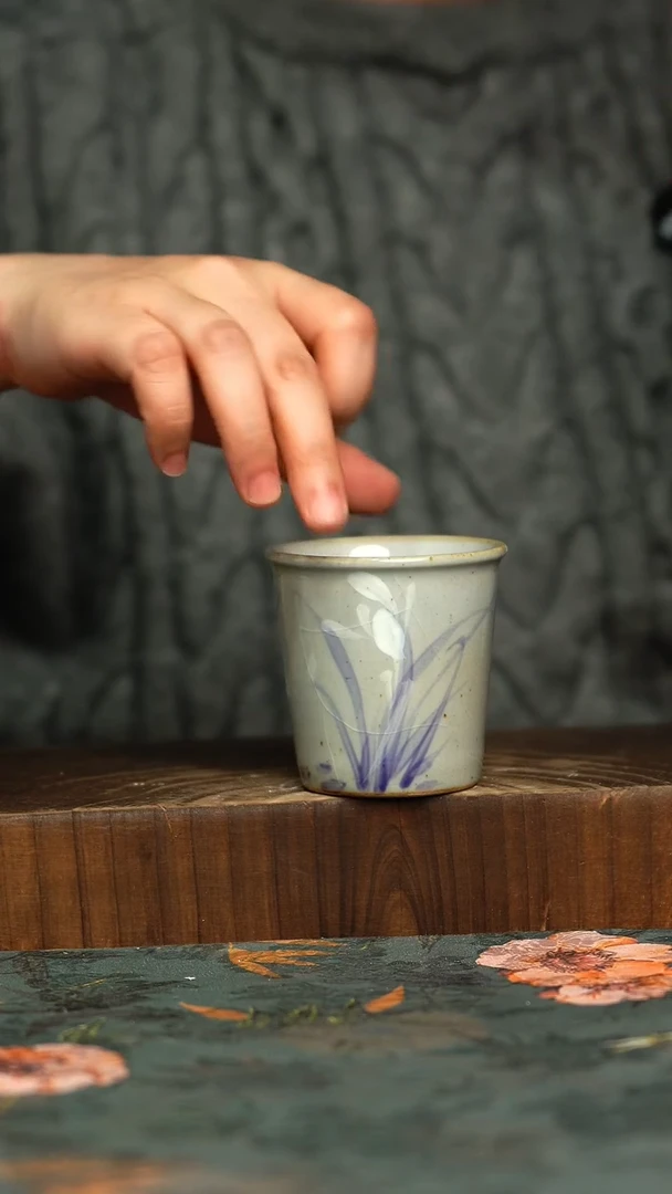 杯釉下彩手工手绘同款陶器