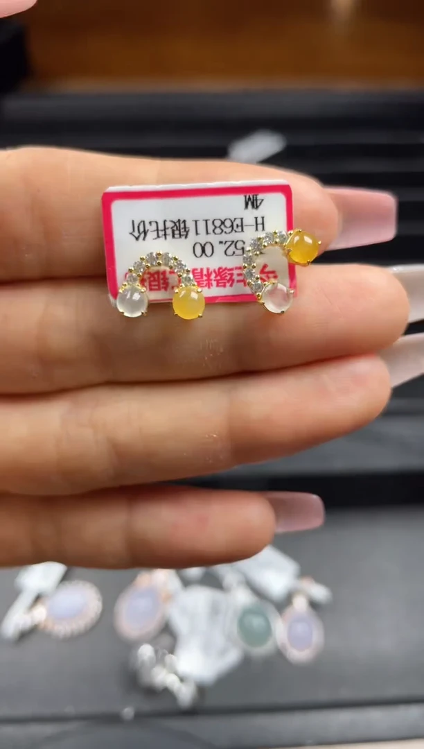 银S925镶嵌戒指翡翠天然翡翠A货