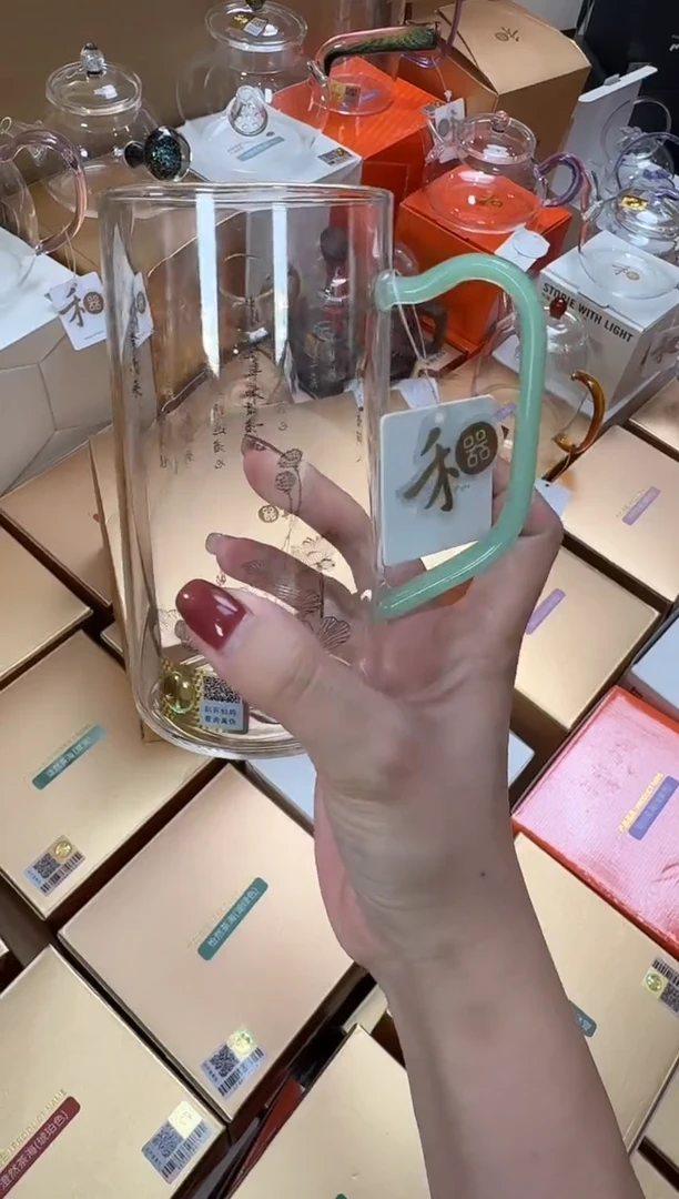 @@禾器晶彩清予杯爱莲说浅玉色