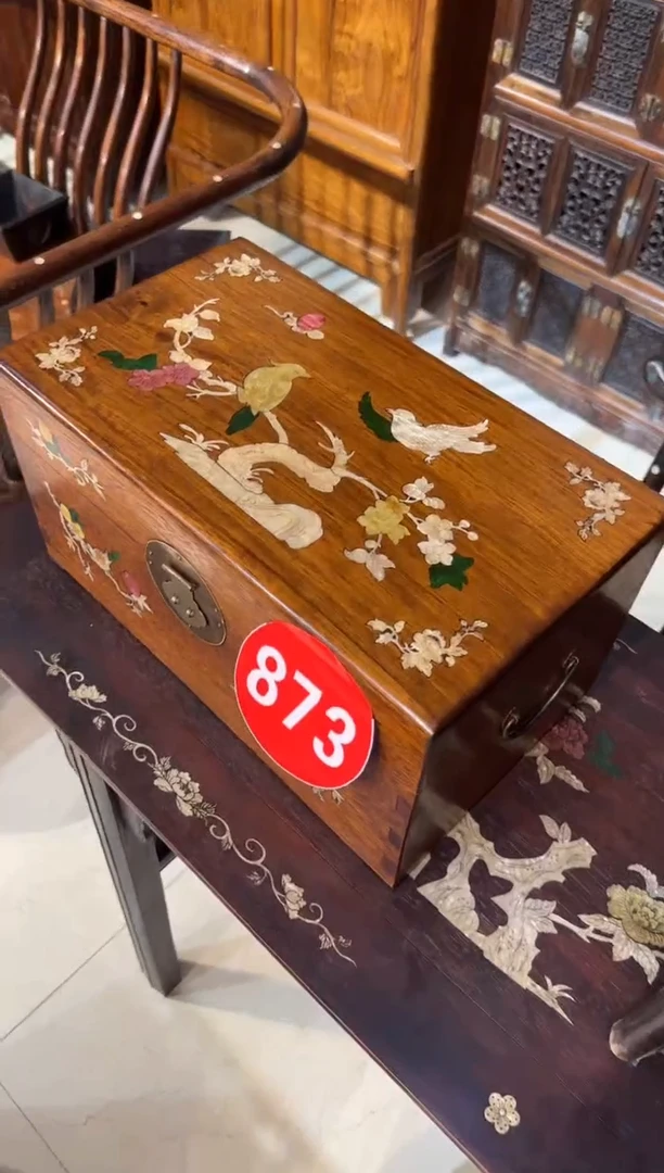 木木头款40花梨鸟踏花枝翻盖箱428