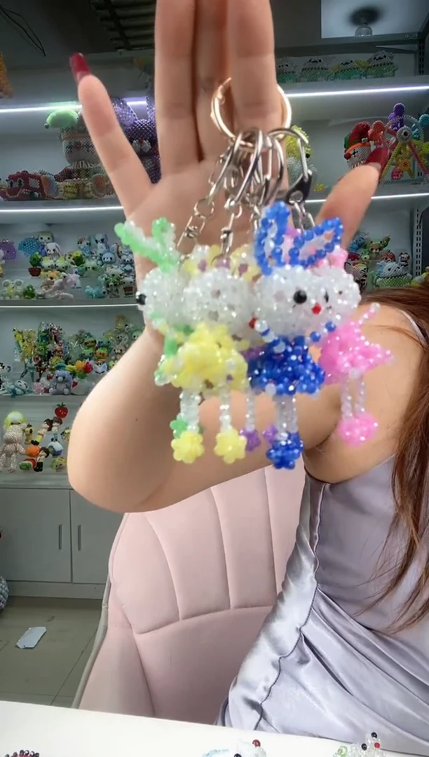 玻璃0111卡4水晶裙子兔材料包5个玉料