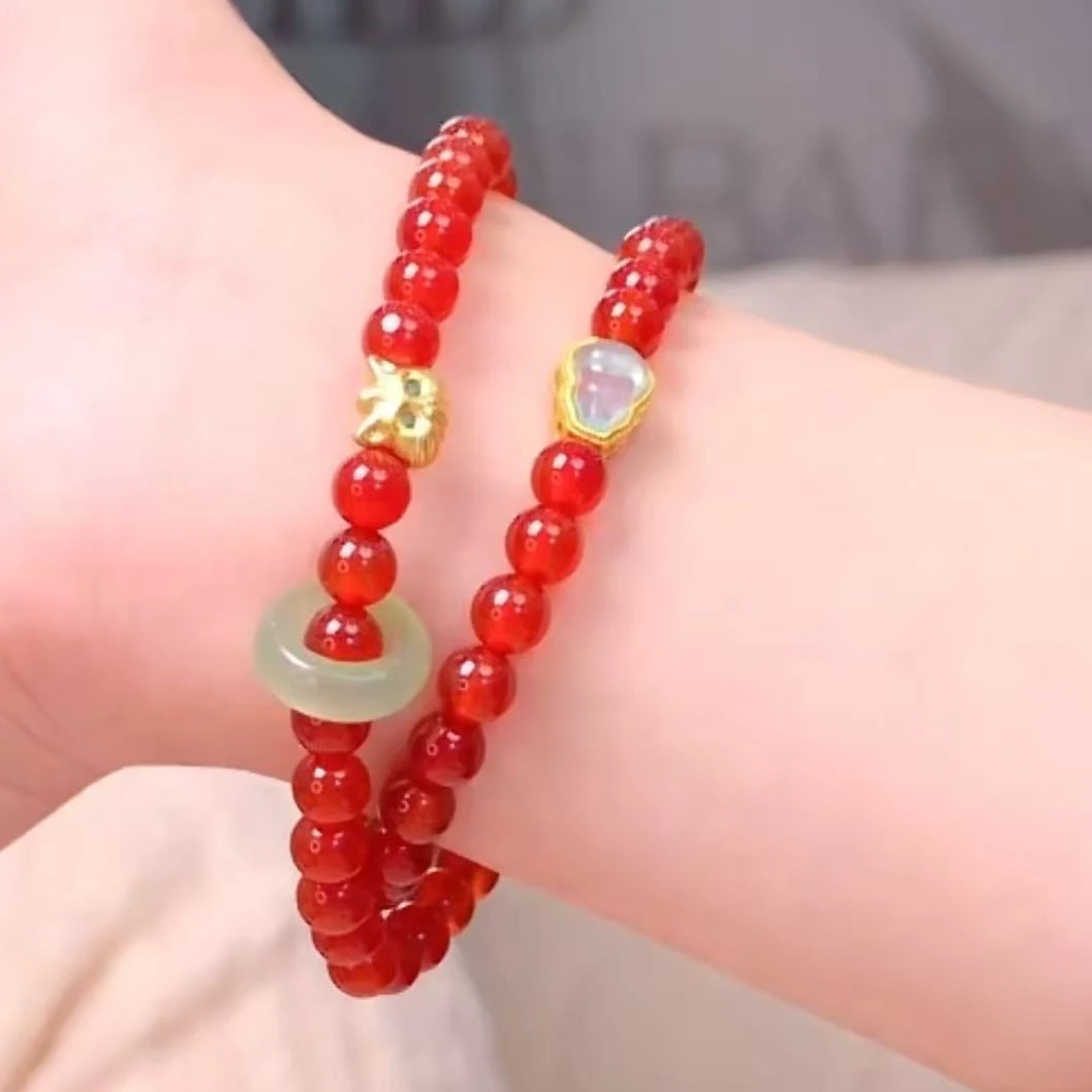 七A级红玛瑙手串马年新年礼物A01