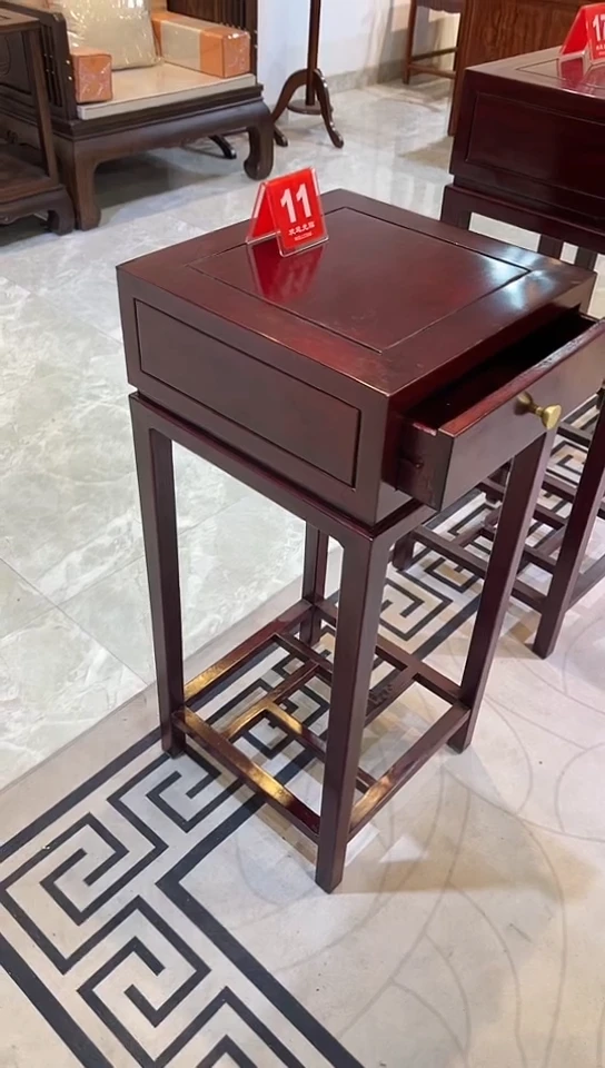 【闪购商品】花梨木类成套家具黑檀木带抽花架38*38*88