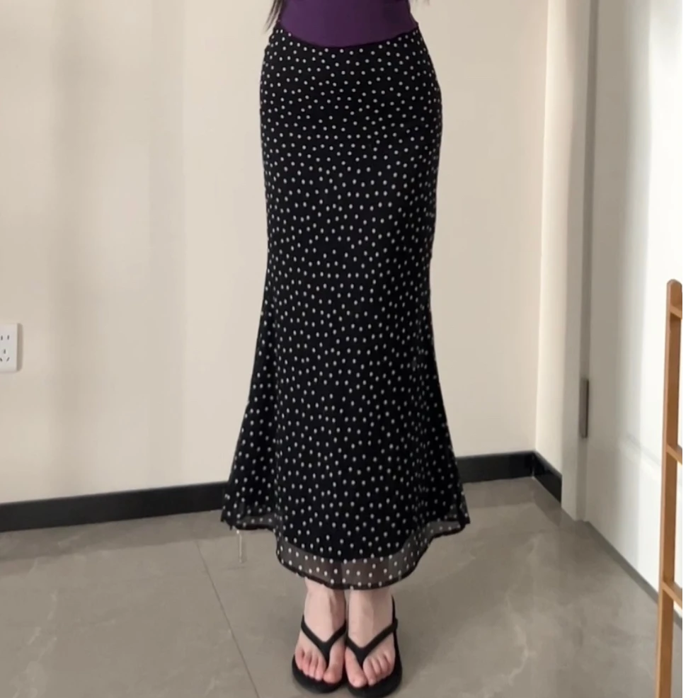 【仲夏之夜】法式小众波点半身裙夏季高腰显瘦鱼尾裙XY-116