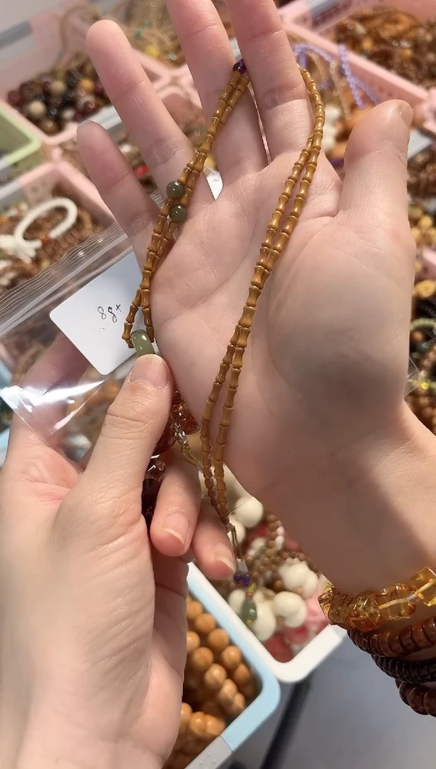 橄榄核手串/手链是*啊橄榄核竹节搭配葫芦项链 8mm