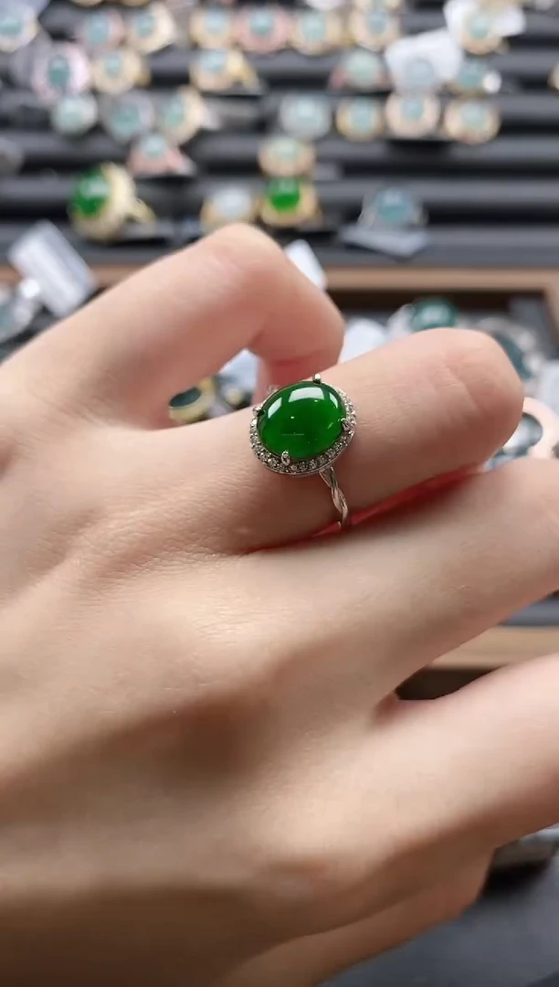 【闪购商品】翡翠戒指银S925镶嵌51511