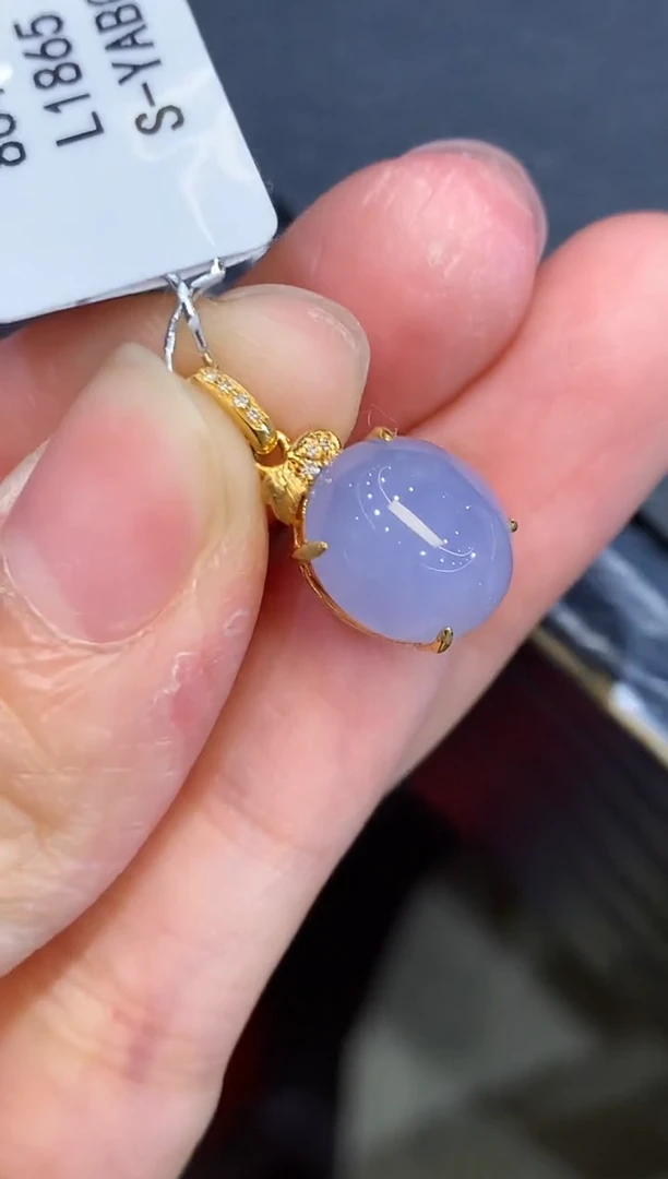 翡翠18K金镶嵌吊坠(不含链)L1865多样性发其一