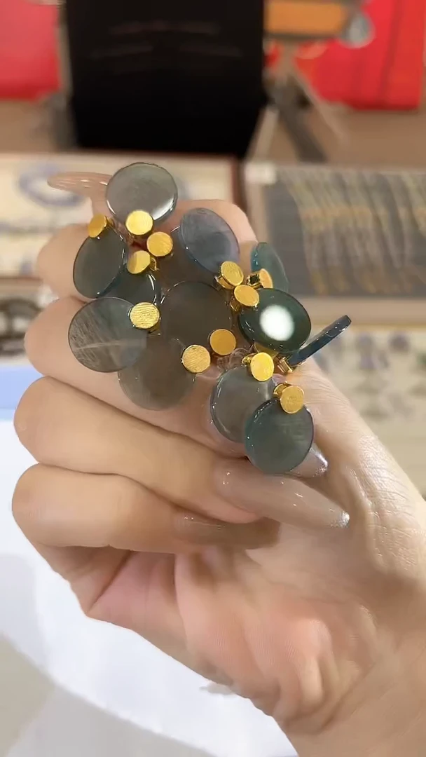 翡翠未镶嵌耳饰CYX  007翡翠圆牌耳饰多样性发一对