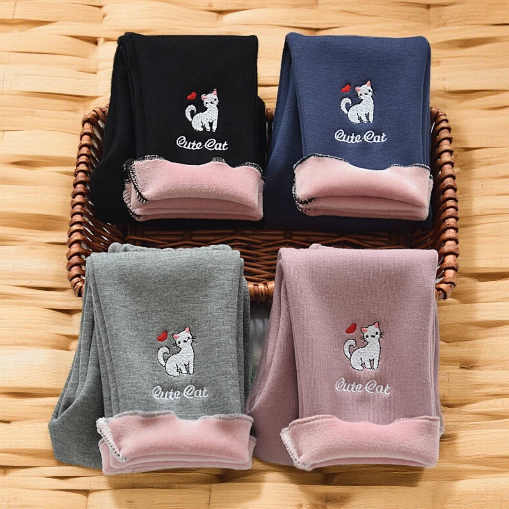 童裤6周岁以上女童打底裤冬季加绒加厚外穿新款儿童打底裤中小童