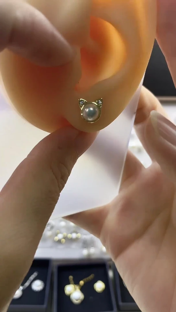 合金耳饰淡水珍珠100