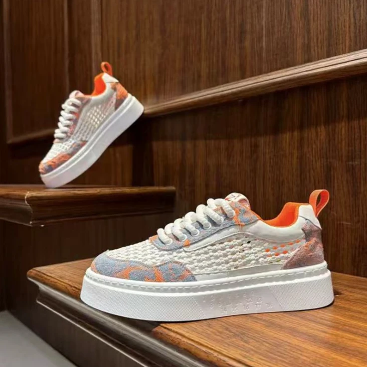 2025夏季新款镂空透气男士运动休闲鞋潮流轻奢痞帅鞋子男百搭单网