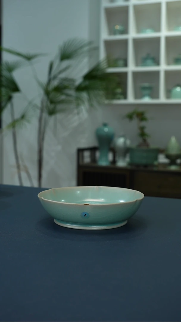 瓷片4号葵口洗14.4口径大暇简包     洁