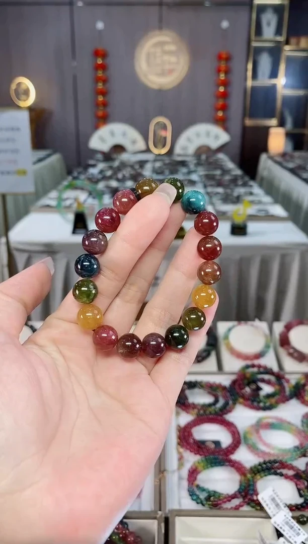 未镶嵌收藏级老矿碧玺单圈手串10mm+碧玺hon多样性发货一条