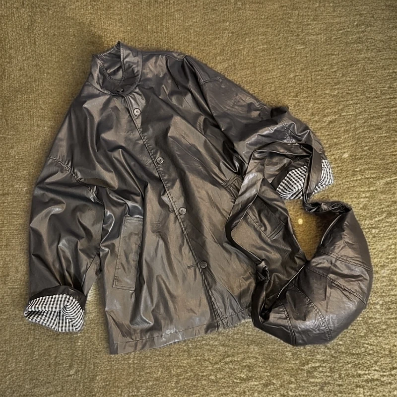 韩系超薄皮外套+包包两件套2708