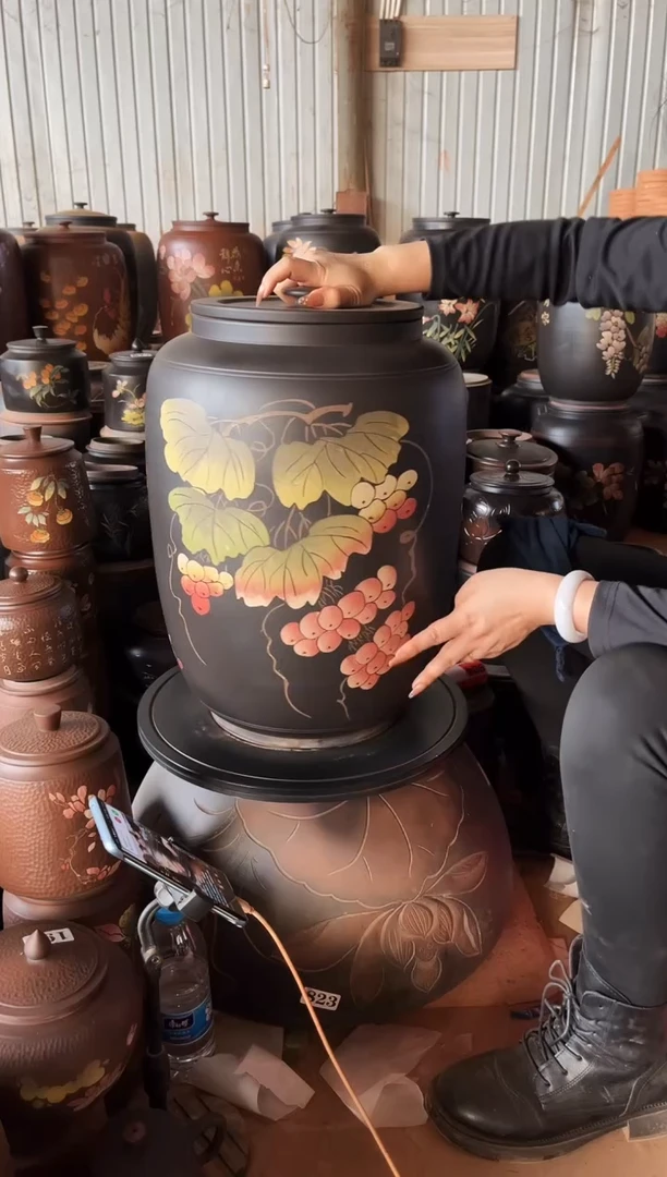 【闪购商品】壶瑕疵茶缸 高49cm  彩填 716