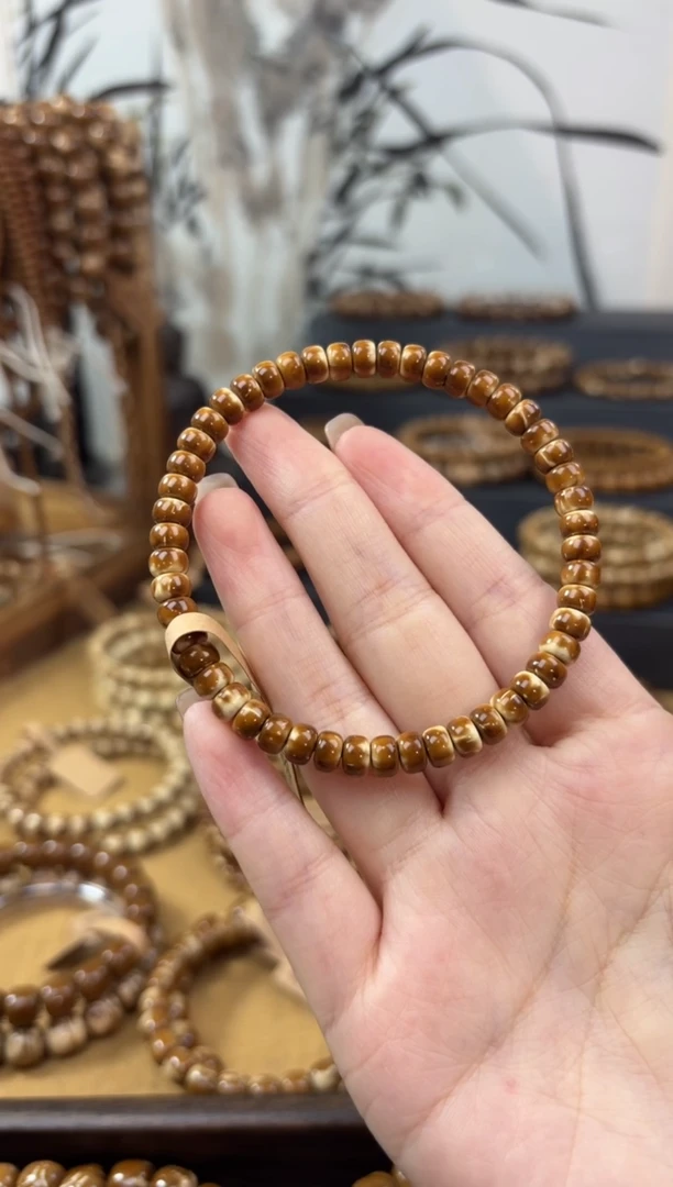 手串紫金鼠你**哥6*4火焰墩墩珠纯肉实心