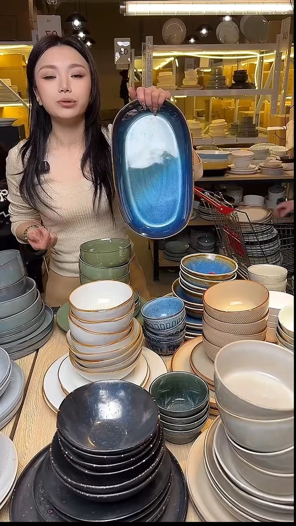 瓷79外贸尾货窑变釉下彩默外微瑕