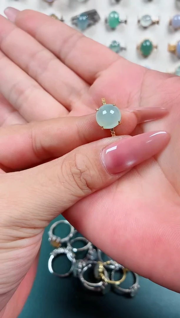 银S925镶嵌戒指翡翠.