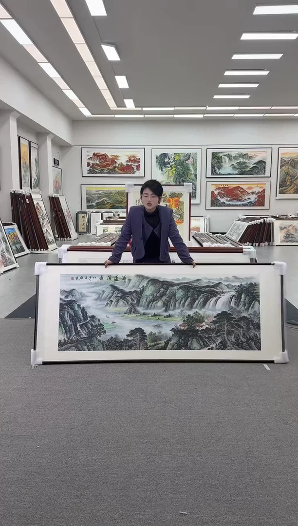 国画手绘   219*88  源远流长