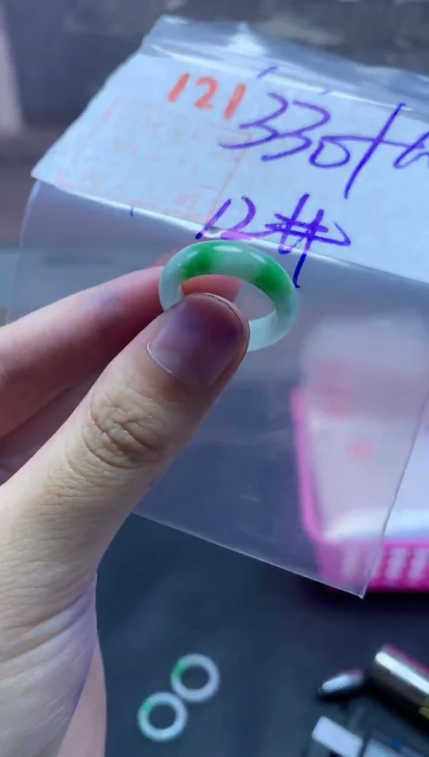 未镶嵌定制翡翠戒圈12#340毛货需精细抛光