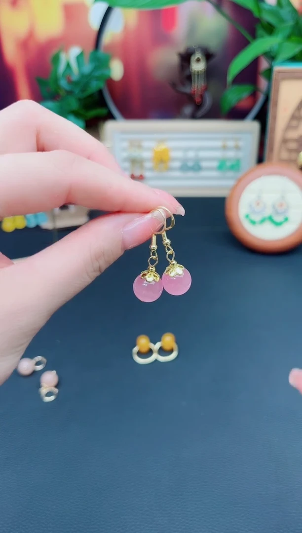 玛瑙/玉髓耳饰银S925镶嵌301000