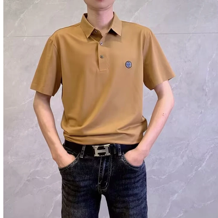 男士t恤短袖翻领简约短袖polo衫男款无痕弹力衫夏季男士商务短袖