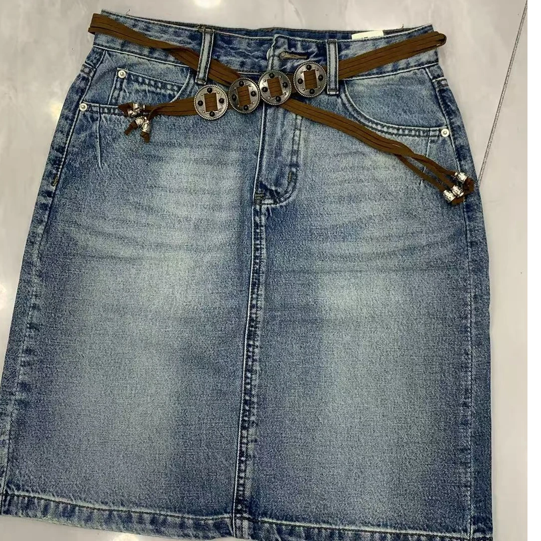 【懂你吴姐】7706书香子后开叉牛仔中长裙