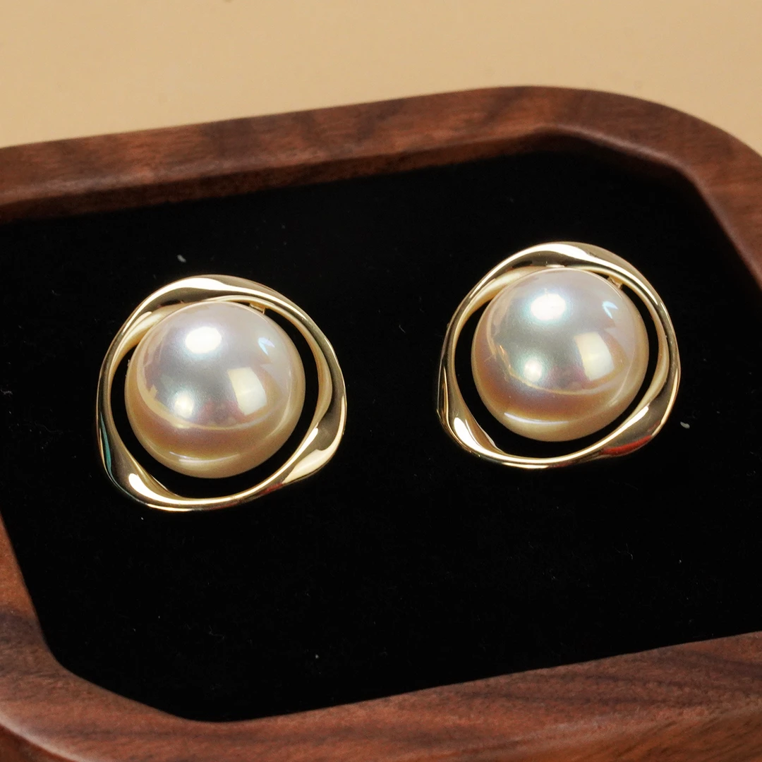 铜合金大理石耳饰 气质轻奢时尚百搭复古法式简约耳环YY