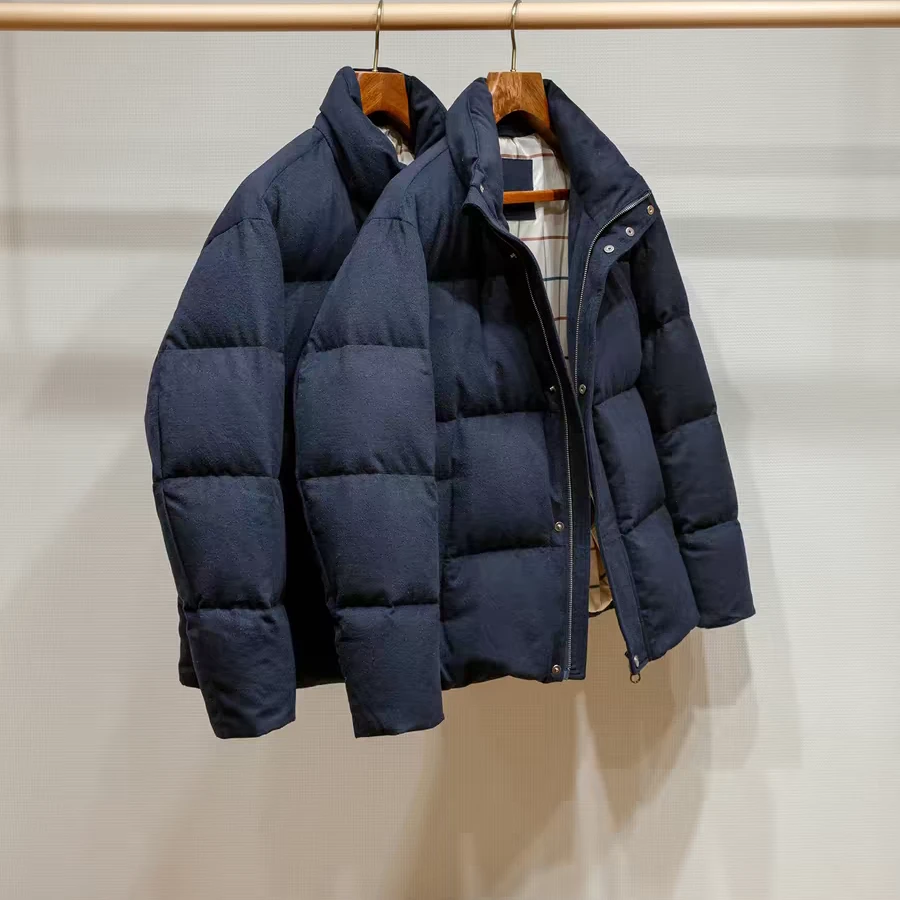 TOM FFIOR【L*P-7w+】老钱风！羊毛混纺面料90白鹅绒填充鹅绒服6558