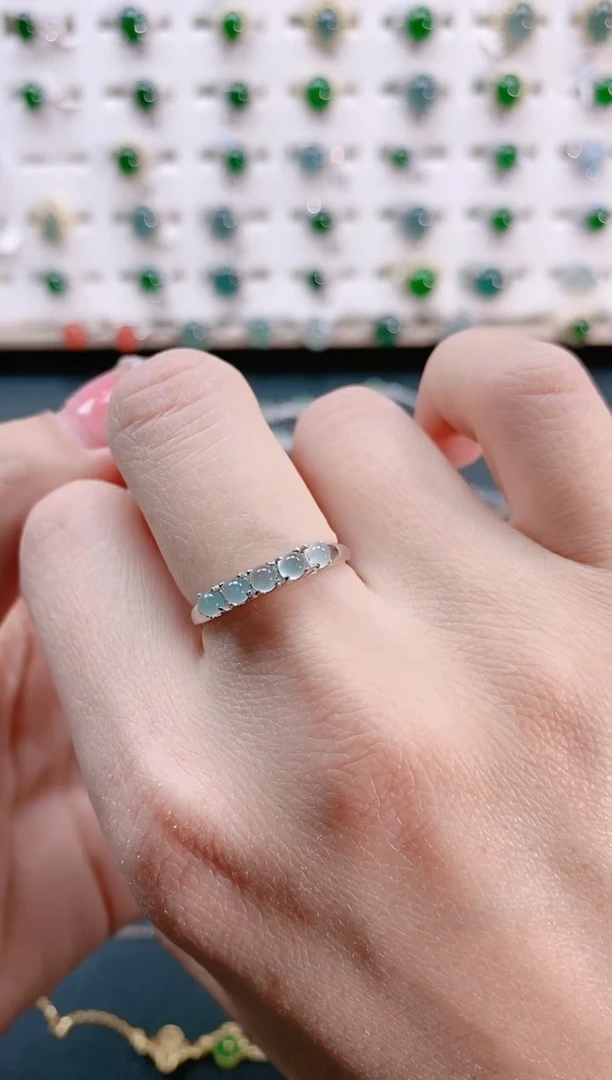 【闪购商品】翡翠戒指银S925镶嵌天然翡翠