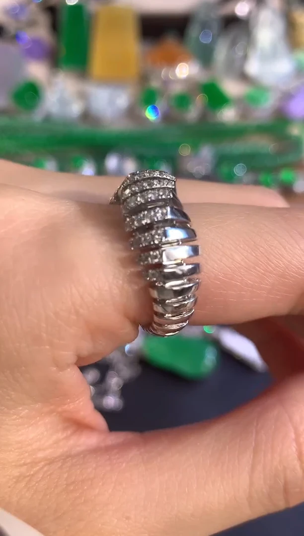 18K金镶嵌戒指/指环钻石A119