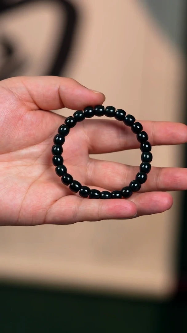 未镶嵌手链和田玉8mm叶城黑青