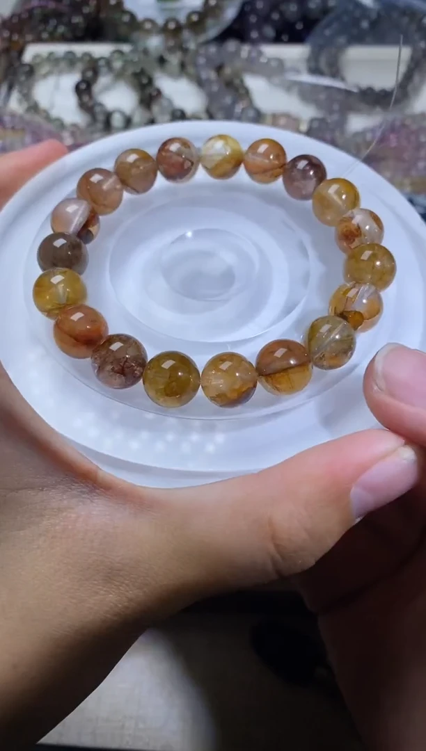 未镶嵌手串水晶焦糖胶花