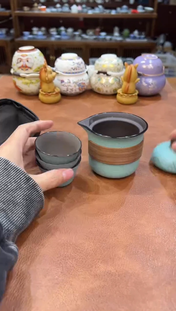 真的很便宜会开片的旅行茶具